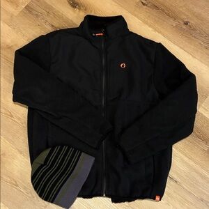 💗The American Outdoorsman Black Men's Jacket med cold weather hat layering